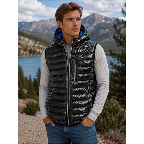 Gilet imbottito con cappuccio